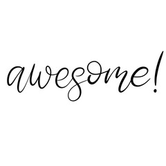 Black and white lettering vector illustration.