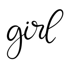 Black and white lettering vector illustration.