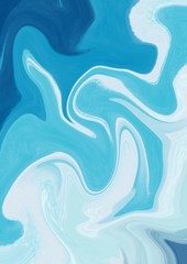 Digital marbling - blue and teal 