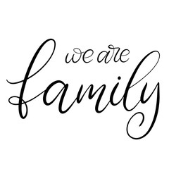 Black and white lettering vector illustration.