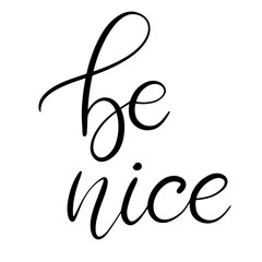 Black and white lettering vector illustration.