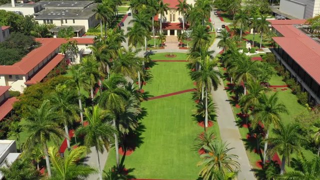 Aerial motion footag of Barry University Florida