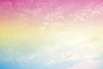 A soft fog cloud background with pastel colored orange to blue gradient