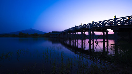 Fototapeta na wymiar Japanese wooden bridge
