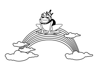 toad prince with rainbow fairytale character