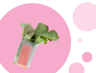 Salad roll for health and organic vegetables.