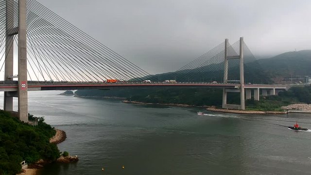 Kap Shui Mun Bridge connects Ma Wan and Lantau Island, Hong Kong
