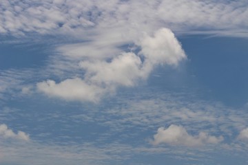  The beauty of the blue sky with white clouds