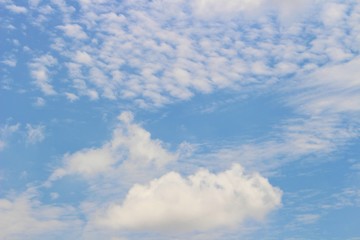 The beauty of the blue sky with white clouds
