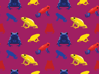 Naklejka premium Poison Dart Frog Set Wallpaper