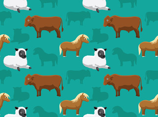 Livestock Farm Animals Seamless Wallpaper 15