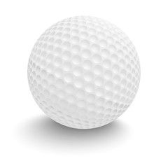 Golf ball isolated on white.
