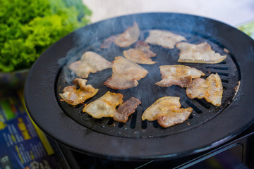 slide streaky pork for korean barbrcue