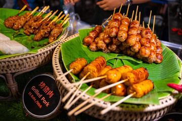 grilled sour pork street food