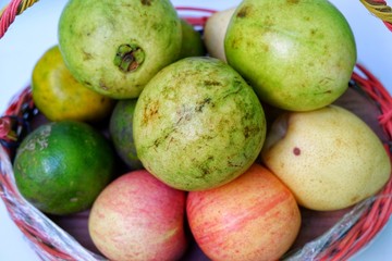 Fruits in the woven basket
