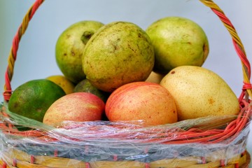 Fruits in the woven basket