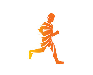 Passionate Fast Sprint Runner Symbol In Isolated White Background
