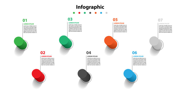 infographic 5 step presentation, infographic linear bubble