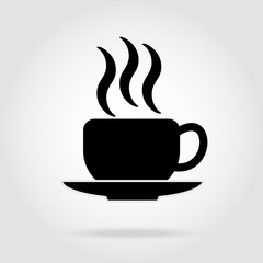 Coffee cup vector flat icon. Tea cup. Coffee cup symbol for logo, web, ui, menu, pos design.