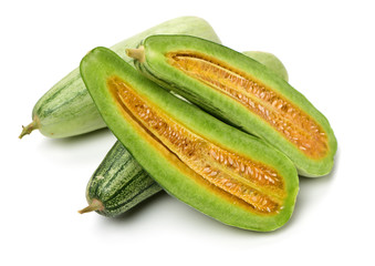 Muskmelon (yangjiaomitianguo) on white background