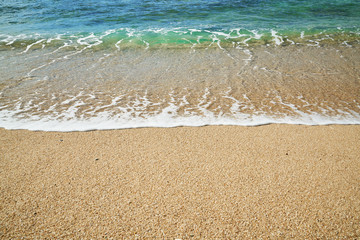 sand and bubble wave in seascape background