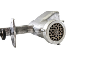 manual meat grinder isolated on white background