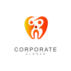 human logo and dental design illustration