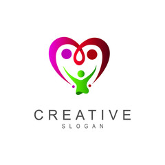 love logo and human, heart icon