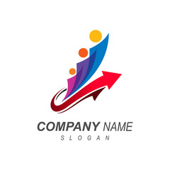 human and people logo with simple look, arrow logo  + association logo