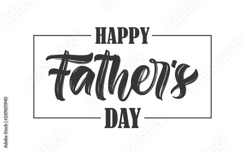 Calligraphic Type Lettering Composition Of Happy Father S Day On White Background Wall Mural Deniskrivoy