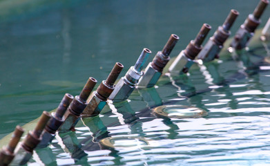 Metal sprinkles in the fountain