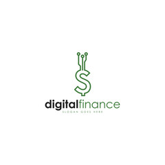 Digital finance logo. Fintech logo template