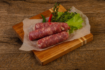 Raw pork sausages