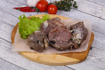 Marinated pork meat ready for coocking