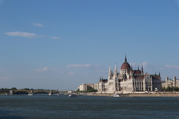 Fototapeta na wymiar Hungarian Parliament on the shore of the Danube in Budapest.