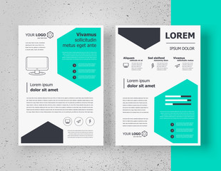 Brochure design template, flyer size A4 cover geometric