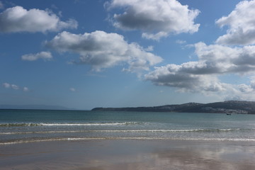 Looking at Europe. Tanger beach, Morocco.