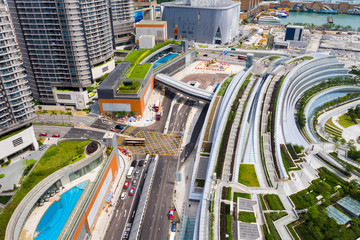 Top view of Hong Kong west kowloon station