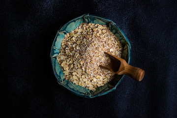 Healthy food concept with oats meal