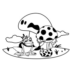 toad prince and fungu elf in garden