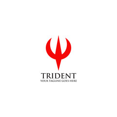 Trident logo design vector template