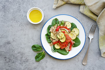 Quinoa salad with roasted vegetables. Healthy lifestyle concept