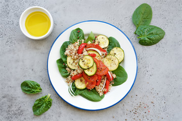 Quinoa salad with roasted vegetables. Healthy lifestyle concept