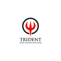 Trident logo design vector template