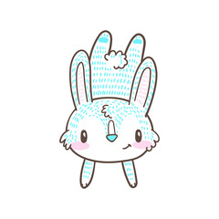 cute little bunny and rabbit cartoon doodle vector