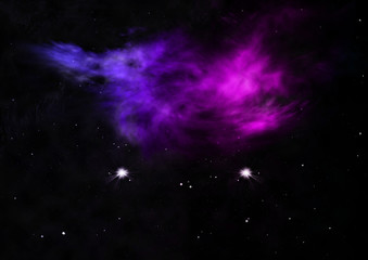 Naklejka premium Far being shone nebula and star field. 3D rendering