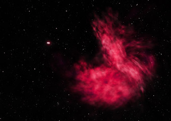 Star field in space and a nebulae. 3D rendering