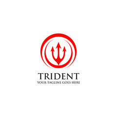 Trident logo design vector template