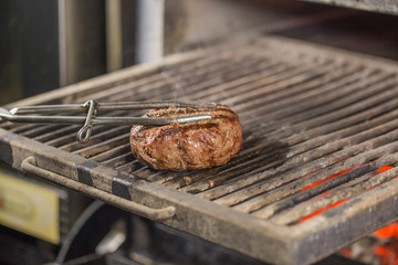 Grilled toasted natural meat cutlet for making burger or cheeseburger