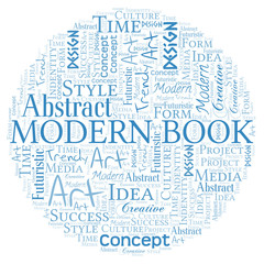 Fototapeta premium Modern Book word cloud. Wordcloud made with text only.